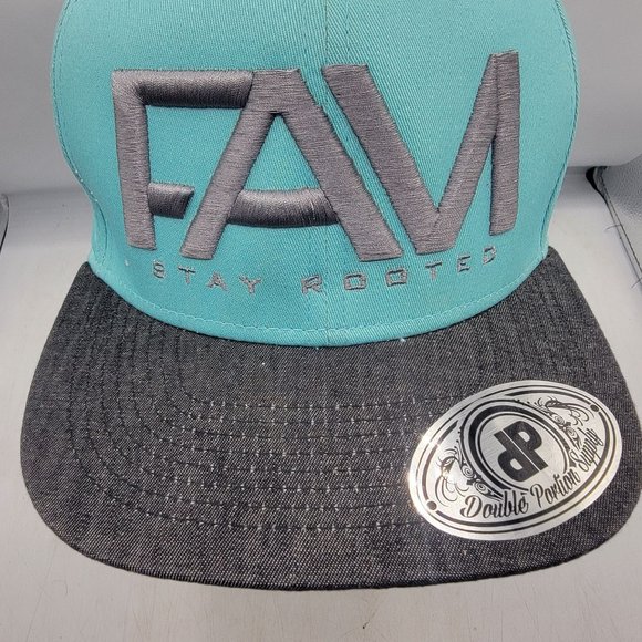 FAM Hawaii Stay Rooted Adults Light Blue Snapback Hat Cap Double Portion Supply - Picture 5 of 9